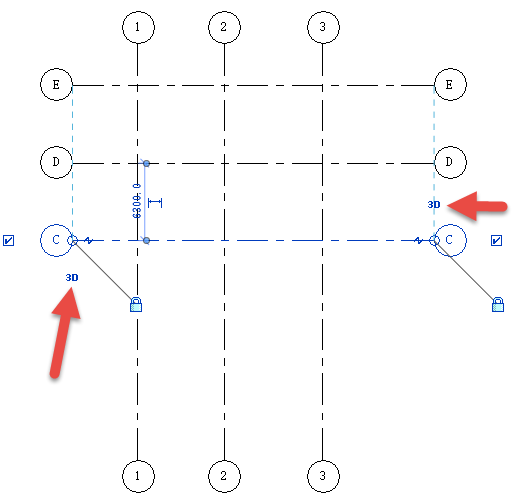 Revit轴网两端3D与2D设置的作用与影响